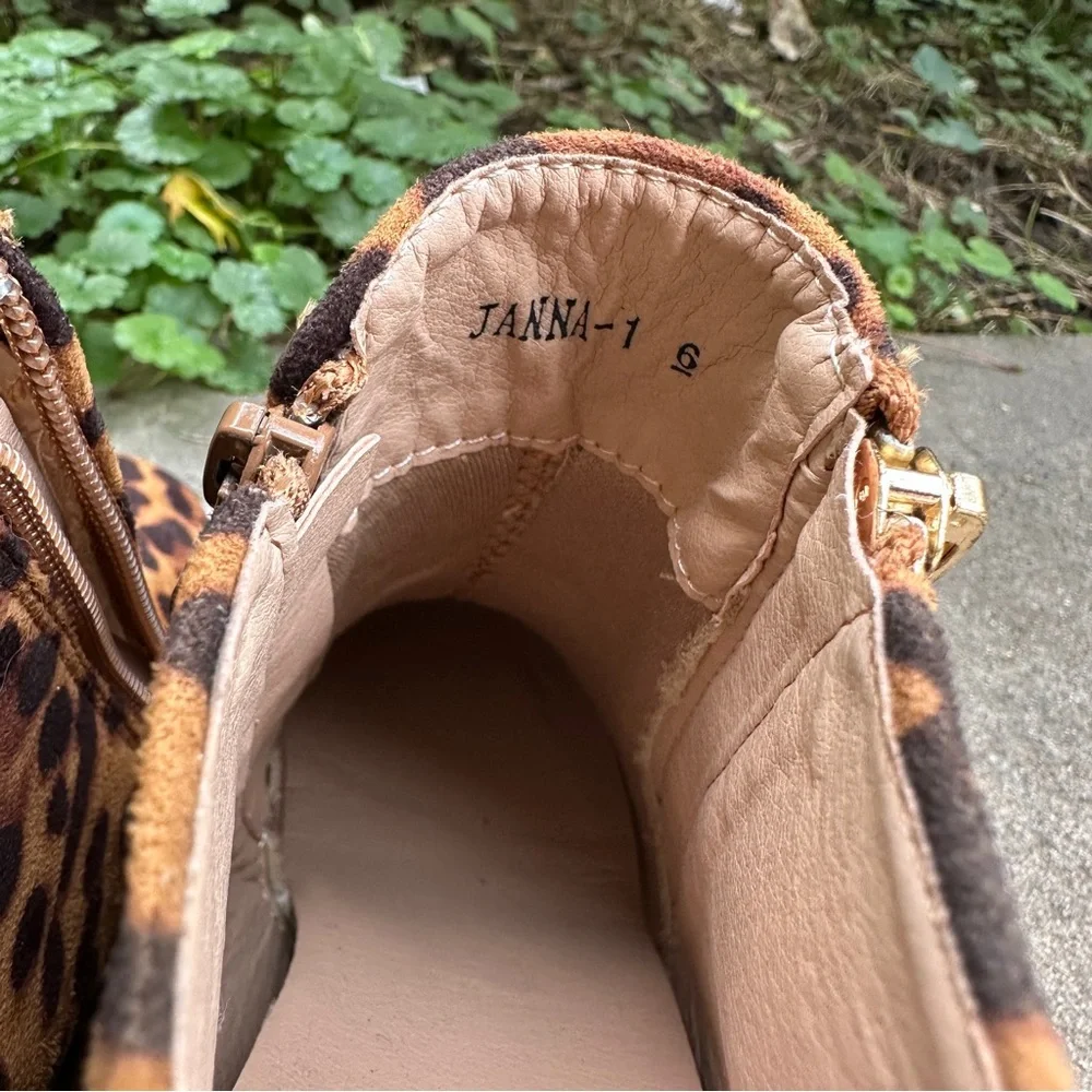 JANNA Leopard print Wedge high tops size 6 NWOT - Picture 6 of 11